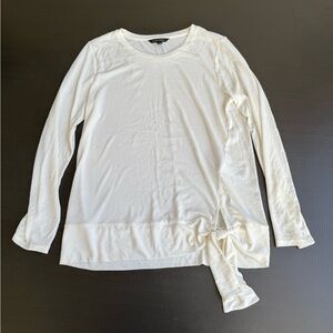 Banana Republic Cream Long Sleeve Tie Front Blouse